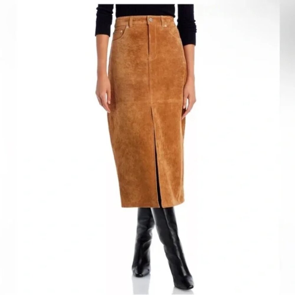 Blank NYC Tan Suede Skirt